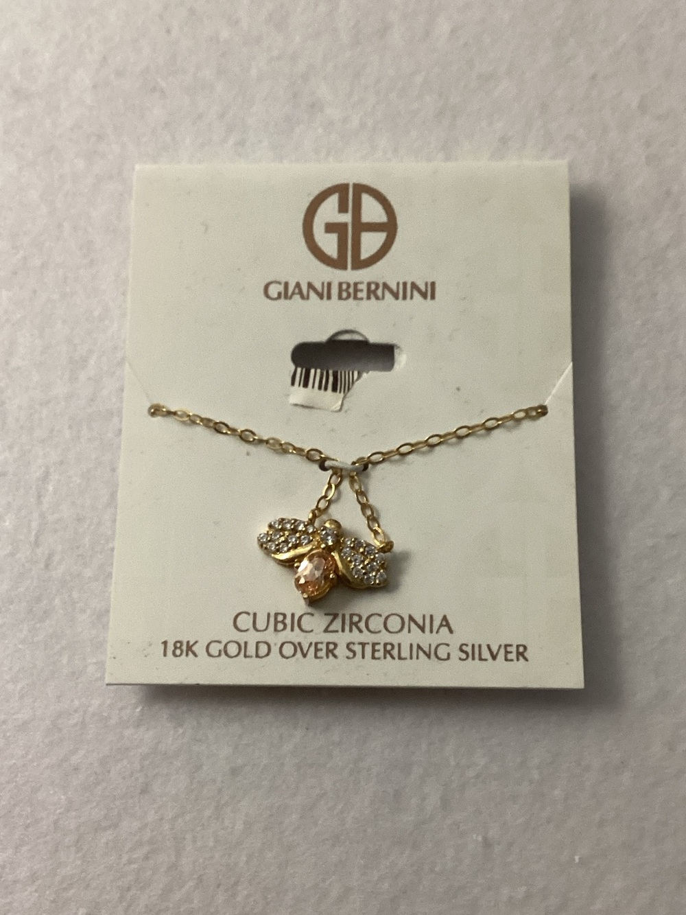 Giani Bernini 18k Gold Over Sterling Silver CZ Bumble Bee Pendant Necklace